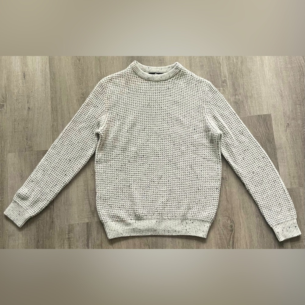 Grey thick boxy knit Cabin Fever Y2K comfy crewneck sweatshirt - SIZE M